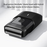 the Men's Compact Face Shaver with Dual-Action SkinSafe™ Blade Head and Electric Groin & Body Hair Trimmer!